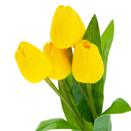 CV26805-5 velký kytice tulipánů X5 umělé květiny tulipány v kytici žluté