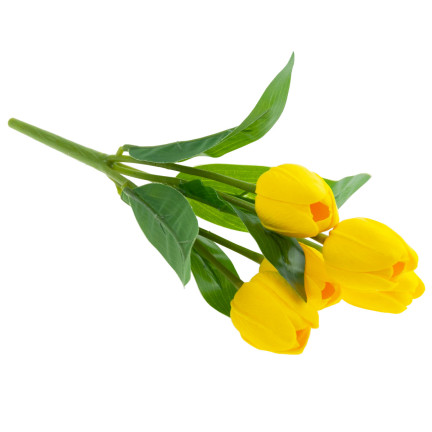 CV26805-5 velký kytice tulipánů X5 umělé květiny tulipány v kytici žluté
