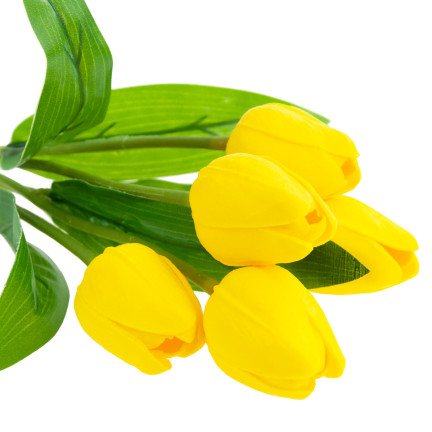 CV26805-5 velký kytice tulipánů X5 umělé květiny tulipány v kytici žluté