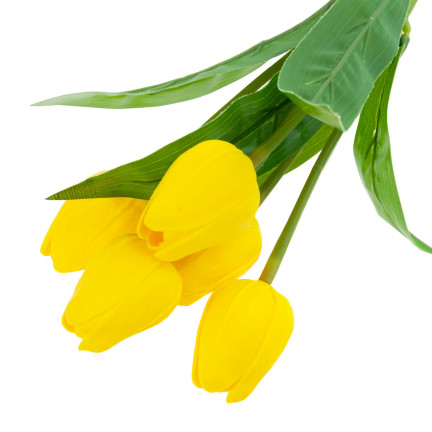 CV26805-5 velký kytice tulipánů X5 umělé květiny tulipány v kytici žluté
