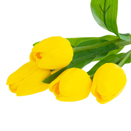 CV26805-5 velký kytice tulipánů X5 umělé květiny tulipány v kytici žluté