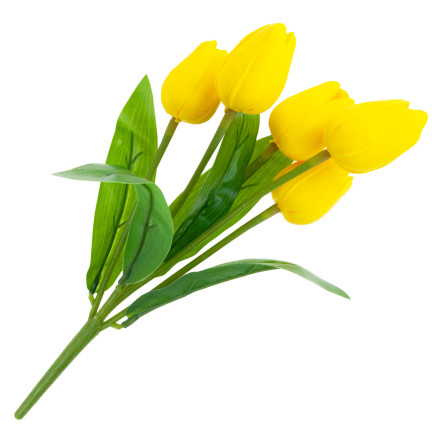 CV26805-5 velký kytice tulipánů X5 umělé květiny tulipány v kytici žluté