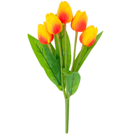CV26805-7 tulipán, kytice tulipánů, 5 ks, umělé květiny, tulipány v kytici, z pěnové hmoty