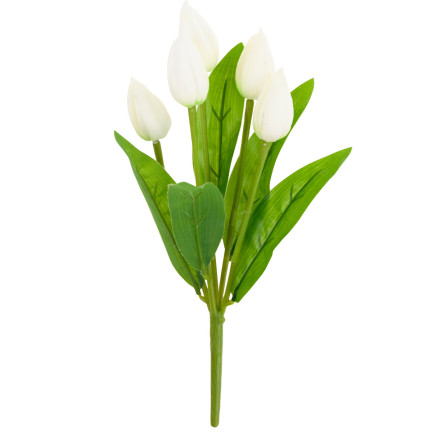 CV26806-1 tulipán, kytice tulipánů, bílé, krásné jako živé, umělé pěnové tulipány