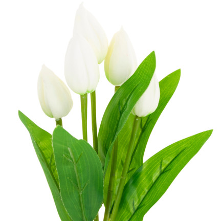 CV26806-1 tulipán, kytice tulipánů, bílé, krásné jako živé, umělé pěnové tulipány