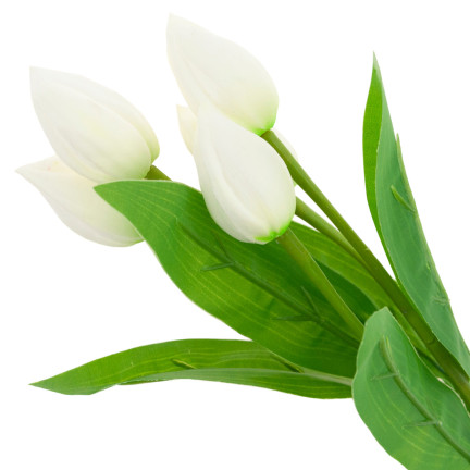 CV26806-1 tulipán, kytice tulipánů, bílé, krásné jako živé, umělé pěnové tulipány