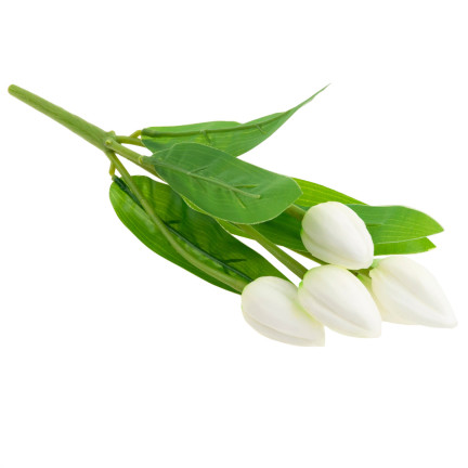 CV26806-1 tulipán, kytice tulipánů, bílé, krásné jako živé, umělé pěnové tulipány