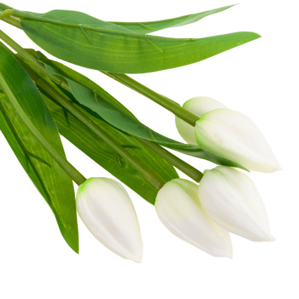 CV26806-1 tulipán, kytice tulipánů, bílé, krásné jako živé, umělé pěnové tulipány