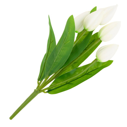 CV26806-1 tulipán, kytice tulipánů, bílé, krásné jako živé, umělé pěnové tulipány