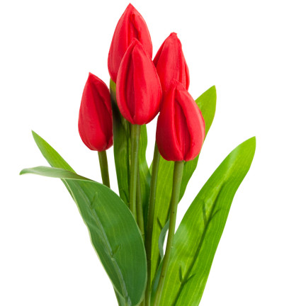 CV26806-5  tulipán, kytice tulipánů, červené, krásné jako živé, umělé pěnové tulipány