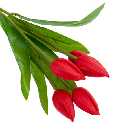 CV26806-5  tulipán, kytice tulipánů, červené, krásné jako živé, umělé pěnové tulipány