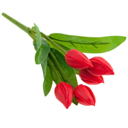 CV26806-5  tulipán, kytice tulipánů, červené, krásné jako živé, umělé pěnové tulipány