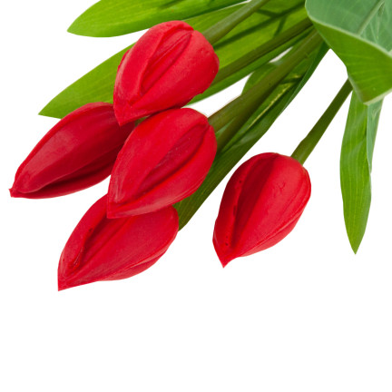 CV26806-5  tulipán, kytice tulipánů, červené, krásné jako živé, umělé pěnové tulipány