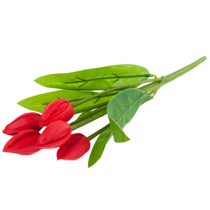 CV26806-5  tulipán, kytice tulipánů, červené, krásné jako živé, umělé pěnové tulipány