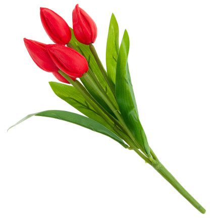 CV26806-5  tulipán, kytice tulipánů, červené, krásné jako živé, umělé pěnové tulipány