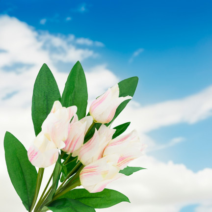 CV26811-2 velký kytice tulipánů X9 růžové umělé květiny tulipány v kytici