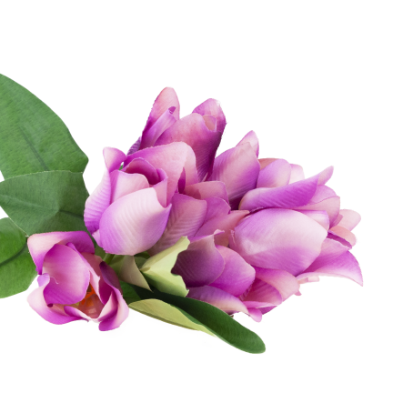 CV26811-7 kytice umělých tulipánů s perforací, 9 ks, fialová