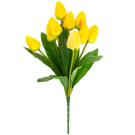 CV26813-2 velký kytice tulipánů X9 umělé květiny tulipány v kytici žluté