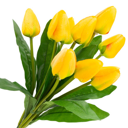 CV26813-2 velký kytice tulipánů X9 umělé květiny tulipány v kytici žluté