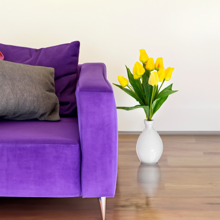 CV26813-2 velký kytice tulipánů X9 umělé květiny tulipány v kytici žluté