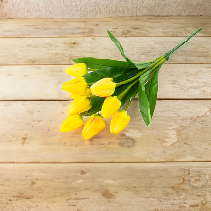 CV26813-2 velký kytice tulipánů X9 umělé květiny tulipány v kytici žluté