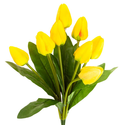 CV26813-2 velký kytice tulipánů X9 umělé květiny tulipány v kytici žluté