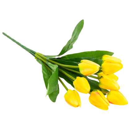 CV26813-2 velký kytice tulipánů X9 umělé květiny tulipány v kytici žluté