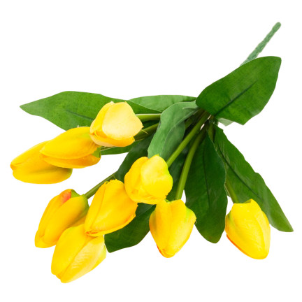 CV26813-2 velký kytice tulipánů X9 umělé květiny tulipány v kytici žluté