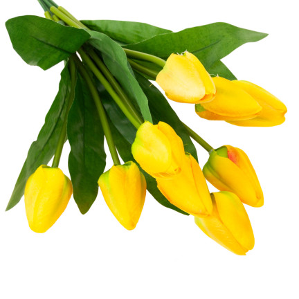 CV26813-2 velký kytice tulipánů X9 umělé květiny tulipány v kytici žluté