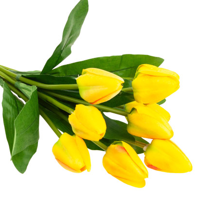 CV26813-2 velký kytice tulipánů X9 umělé květiny tulipány v kytici žluté