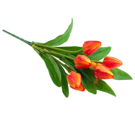 CV26813-3 tulipán, kytice tulipánů, krásná jako živé tulipány, oranžové květy, X9