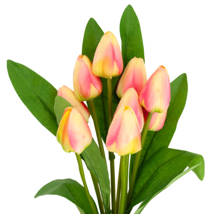 CV26813-4 tulipán, velká kytice tulipánů X9, umělé květiny, tulipány v kytici, růžové