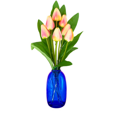 CV26813-4 tulipán, velká kytice tulipánů X9, umělé květiny, tulipány v kytici, růžové