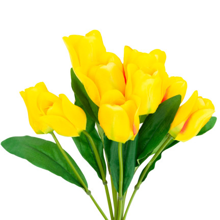 CV26815-2 velký kytice tulipánů X9 žluté umělé tulipány v kytici