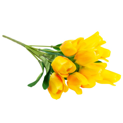 CV26815-2 velký kytice tulipánů X9 žluté umělé tulipány v kytici
