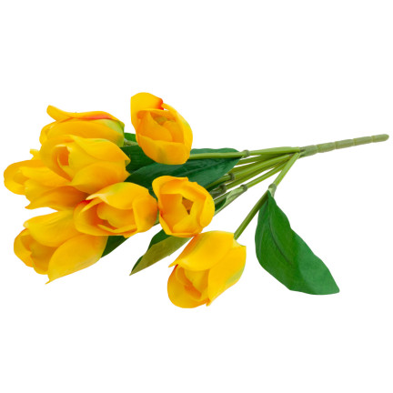 CV26815-2 velký kytice tulipánů X9 žluté umělé tulipány v kytici