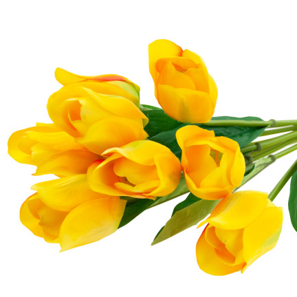 CV26815-2 velký kytice tulipánů X9 žluté umělé tulipány v kytici