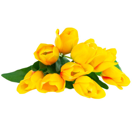 CV26815-2 velký kytice tulipánů X9 žluté umělé tulipány v kytici