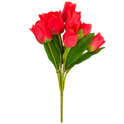 CV26815-8 velká kytice tulipánů X9 červené umělé tulipány v kytici