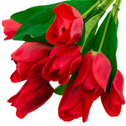 CV26815-8 velká kytice tulipánů X9 červené umělé tulipány v kytici