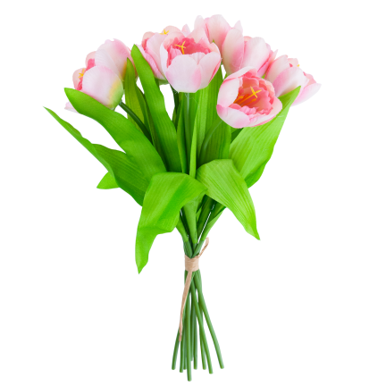 CV27020-5 kytice tulipánů, krásné jako živé, 9 kusů, růžové
