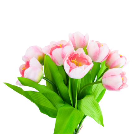 CV27020-5 kytice tulipánů, krásné jako živé, 9 kusů, růžové
