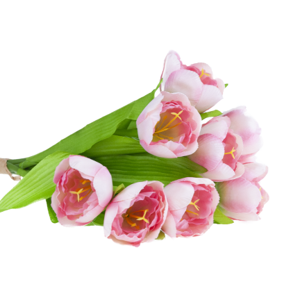 CV27020-5 kytice tulipánů, krásné jako živé, 9 kusů, růžové