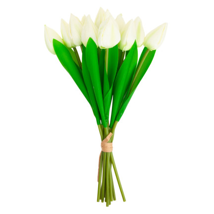 CV27025-1 tulipány, kytice tulipánů, krásná jako živé tulipány, bílé květy, 12 květů