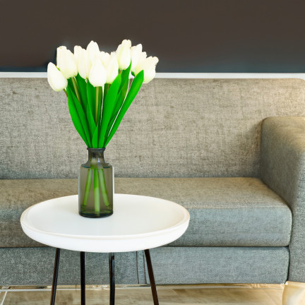 CV27025-1 tulipány, kytice tulipánů, krásná jako živé tulipány, bílé květy, 12 květů