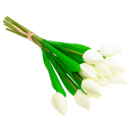 CV27025-1 tulipány, kytice tulipánů, krásná jako živé tulipány, bílé květy, 12 květů