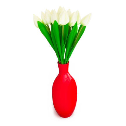 CV27025-1 tulipány, kytice tulipánů, krásná jako živé tulipány, bílé květy, 12 květů