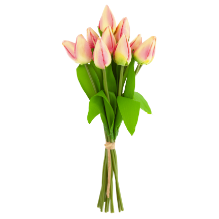 CV27025-2 kytice tulipánů, 12 rozkvetlých růžových květů