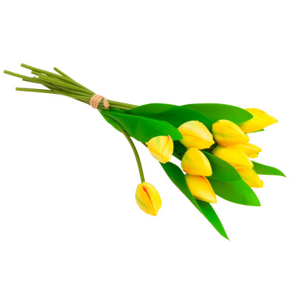 CV27025-3 velký kytice tulipánů X12 žlutá umělé květiny tulipány v kytici