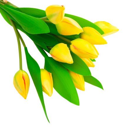 CV27025-3 velký kytice tulipánů X12 žlutá umělé květiny tulipány v kytici